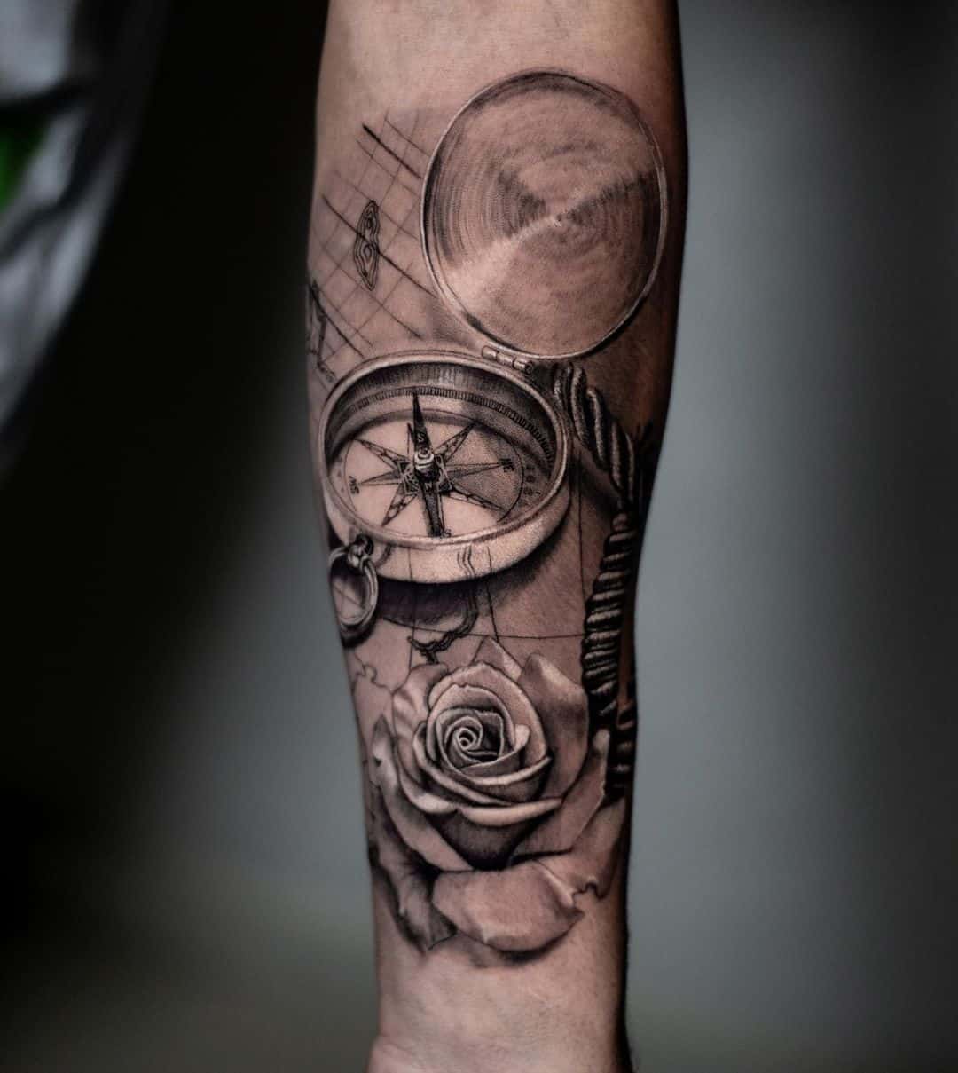 75 Rose and Compass Tattoo Designs  Meanings  Choose Yours2019