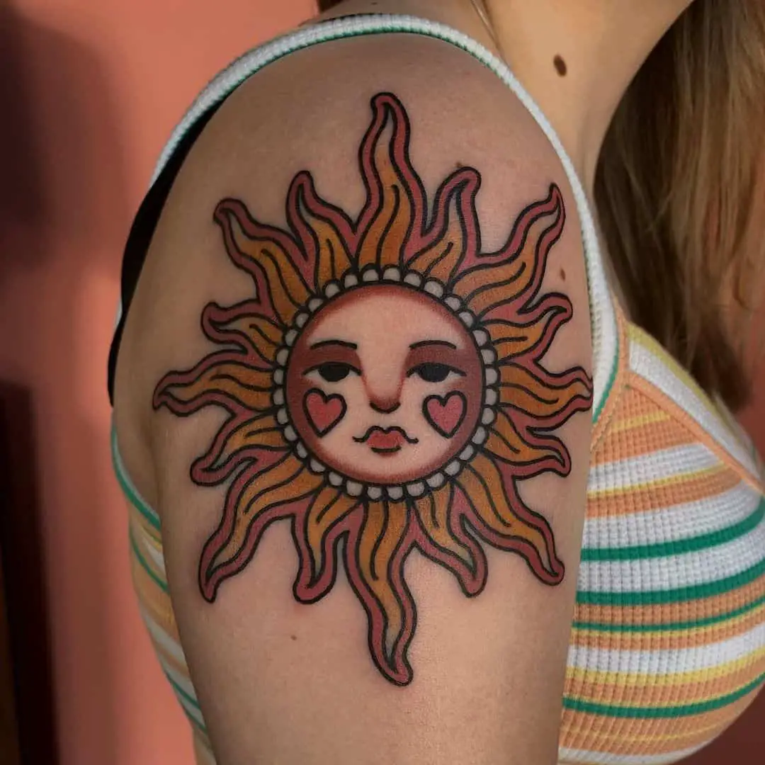 Traditional sun tattoo