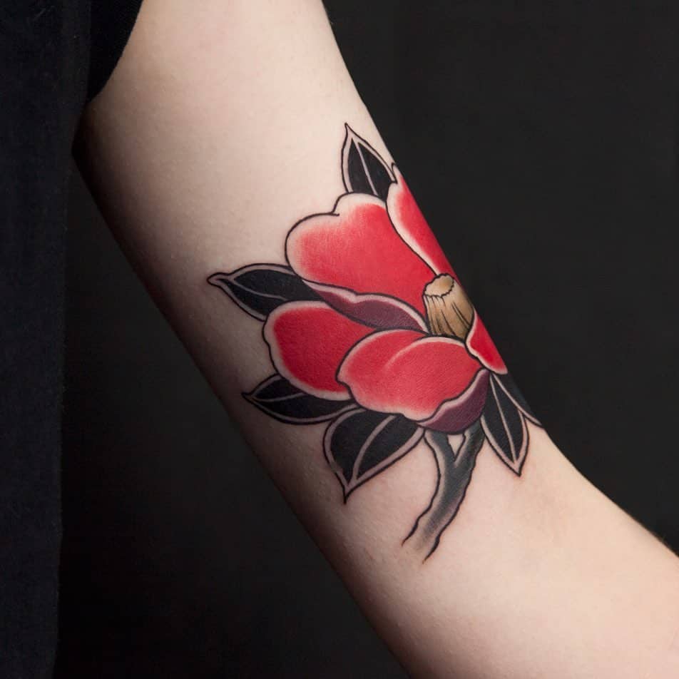 Amazing flower tattoo on arm by ubik tattoo
