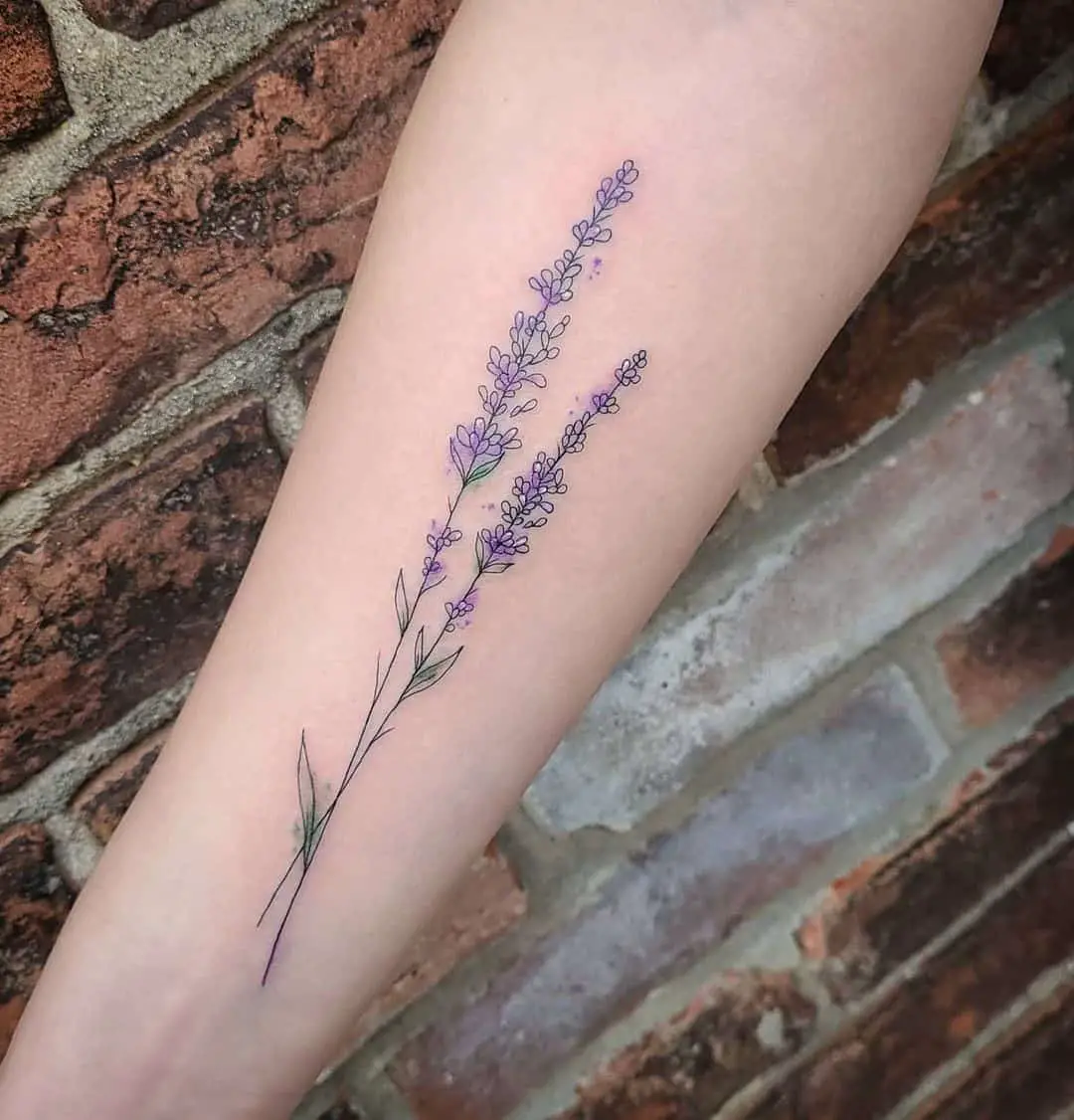 Amazing lavender tattoo on arm by smalltownink libbiealyse