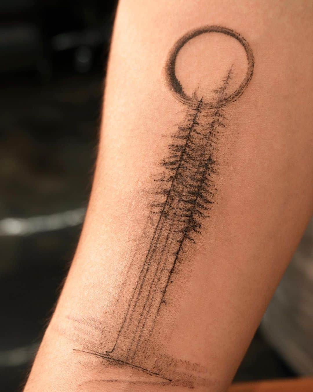 Beautiful dot work tree tattoo by tattooist soma