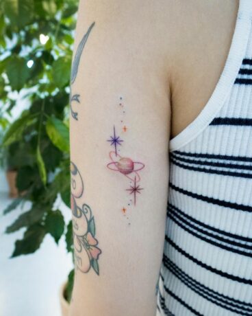 Cute cartoon star tattoo by keenetattoo