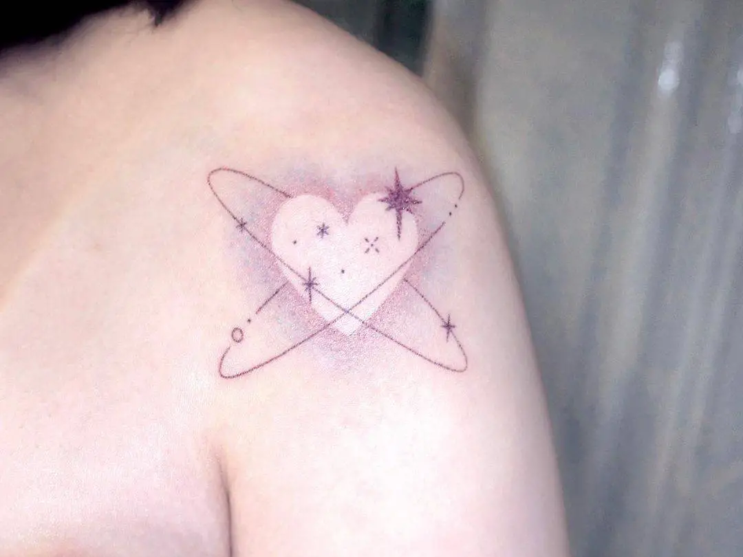 Cute star tattoo with heart by dalssy.tt 1