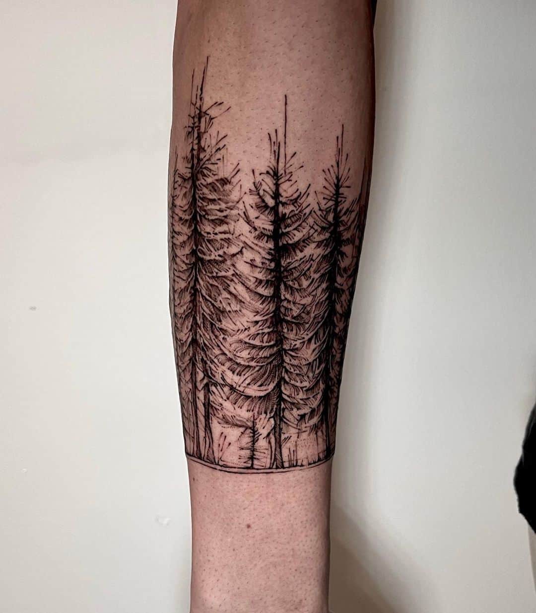 Forest Tattoo on arm by tadi tattoo