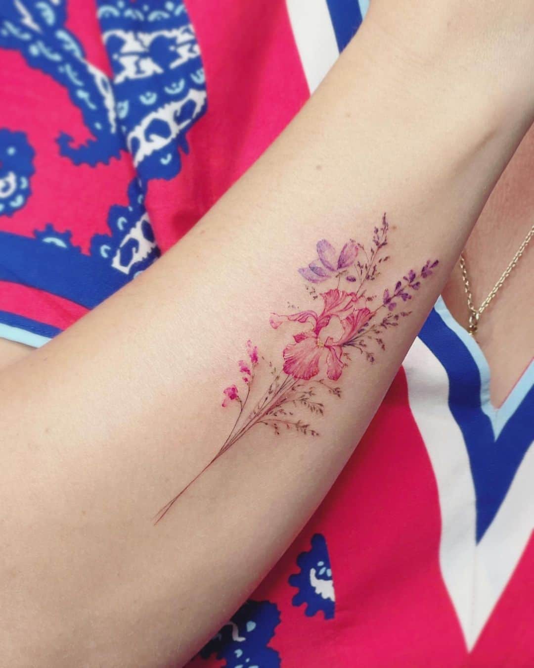 Iris flower tattoo by eva tattooist