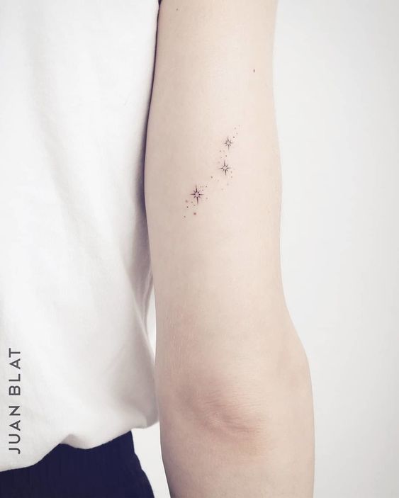 Small three star tattoo