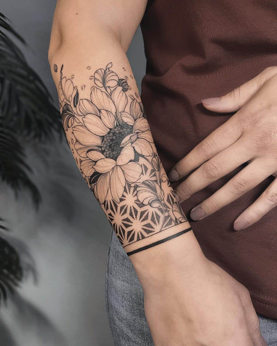 Sunflower tattoo on arm by crush.on .line