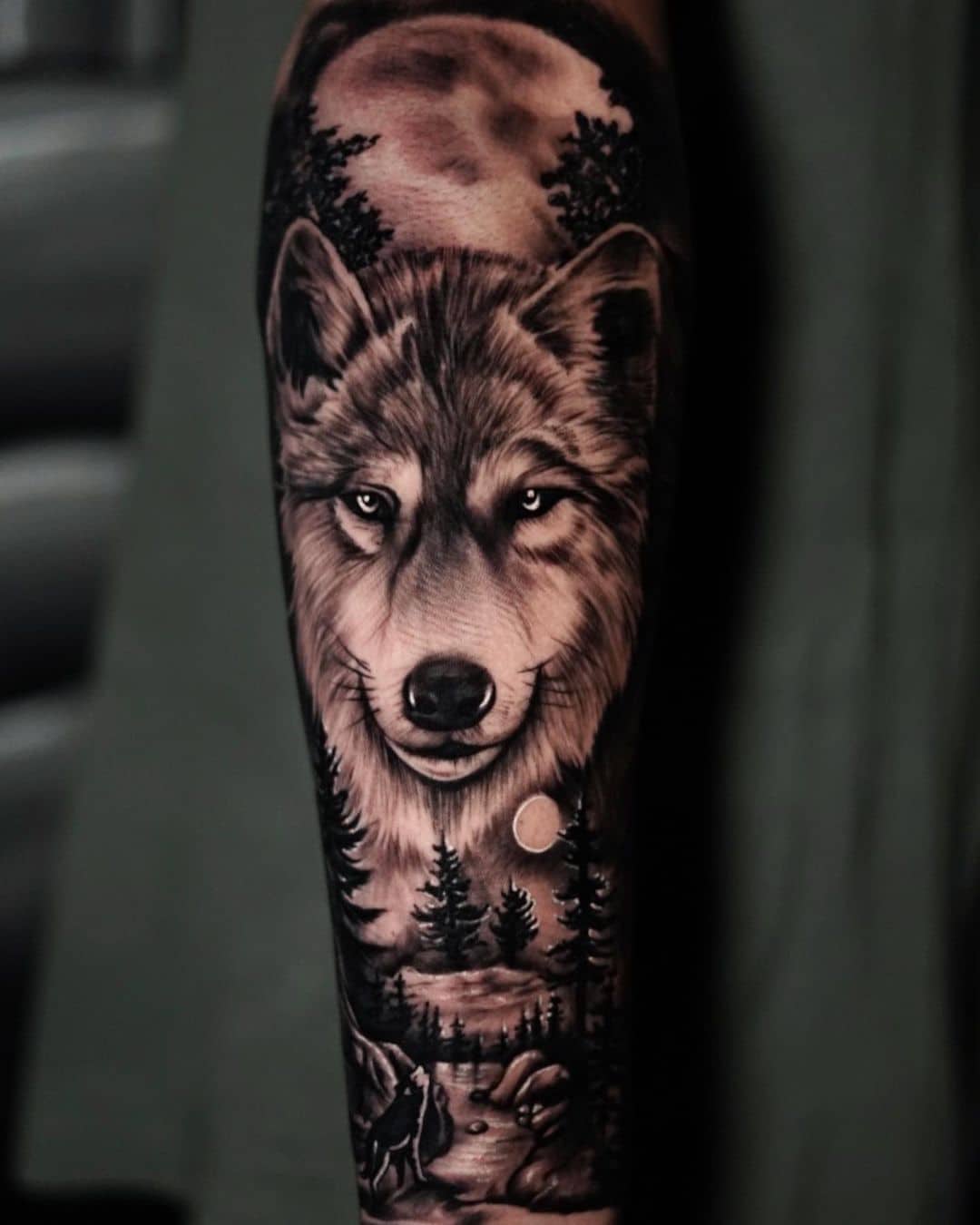 Wolf forest tattoo by tabanan inktattoo