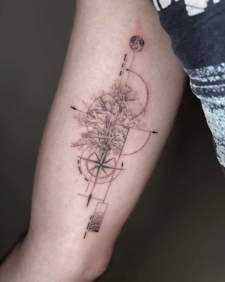Amazing compass tattoo by torocsikartroom