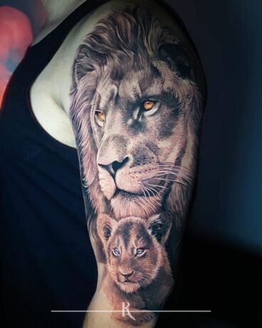 Amazing Lion Tattoo Design Ideas For Upper Arm