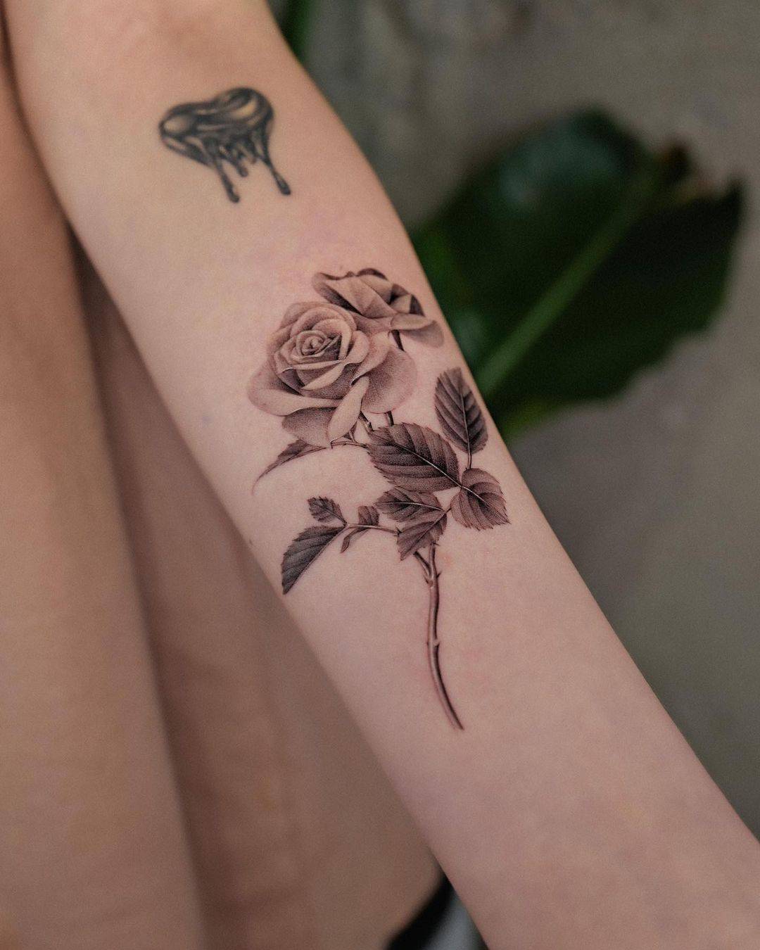Amazing rose tattoo by frommay tat