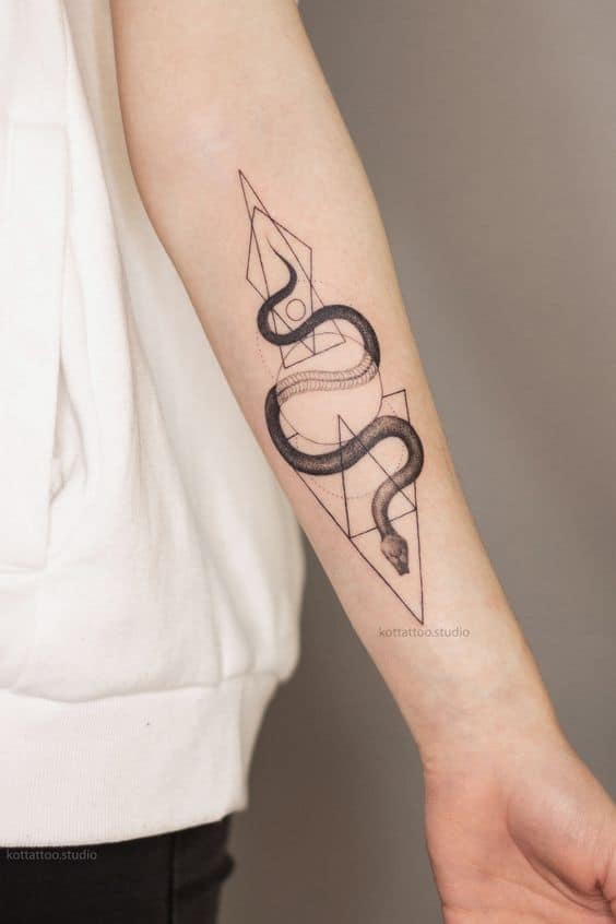 Geometric Snake Tattoo Idea  BlackInk