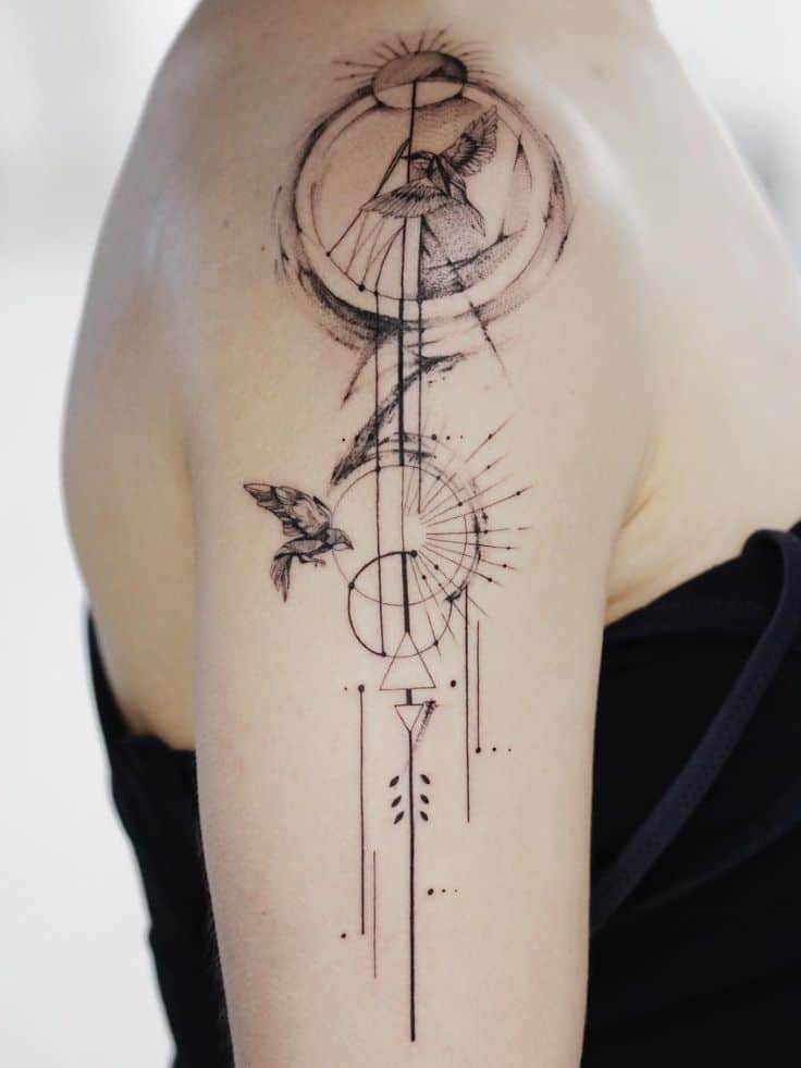 Fine Line geometric tattoo
