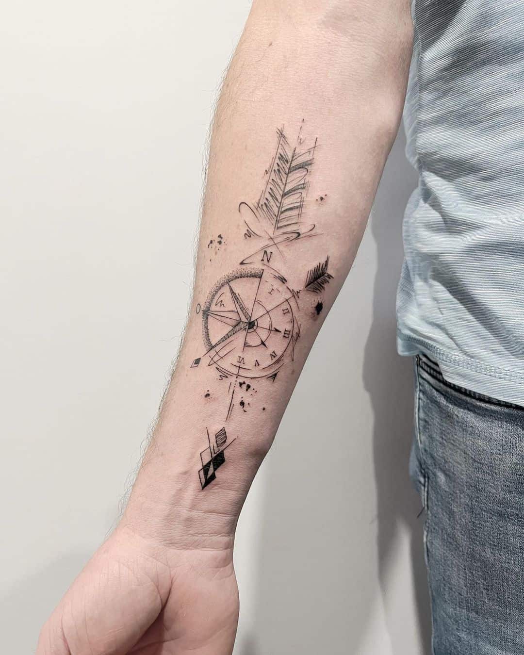 Geometrci compass tattoo by rams ttt