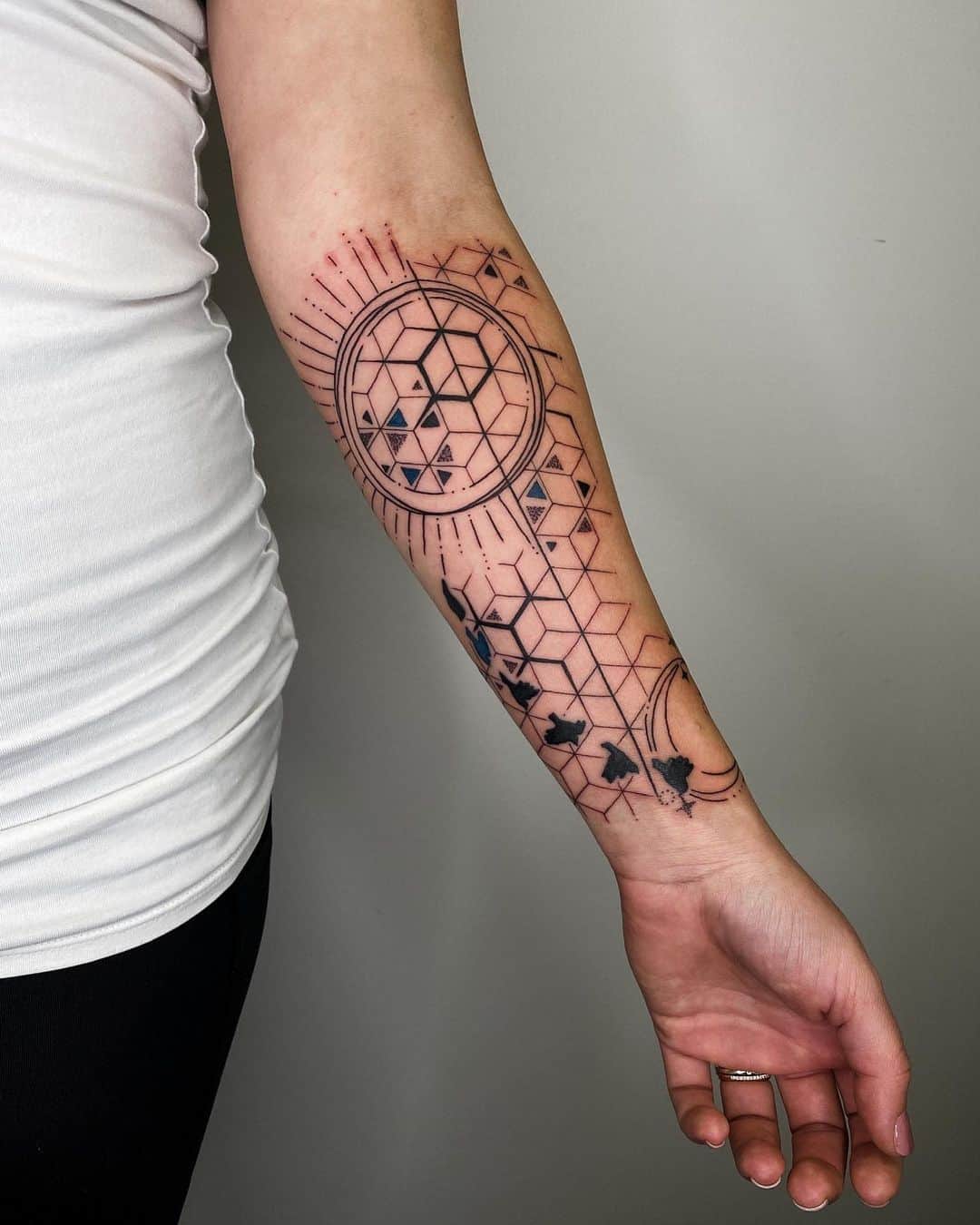 Lower arm geometrci tattoo by gayhaus.co