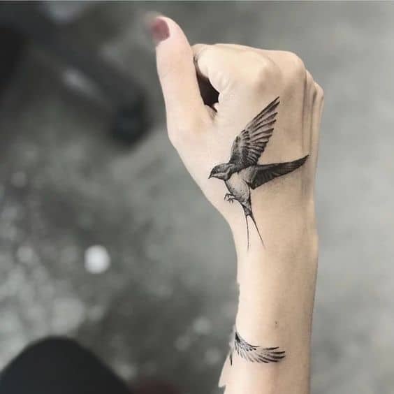 Amazing Bird tattoo design on hand
