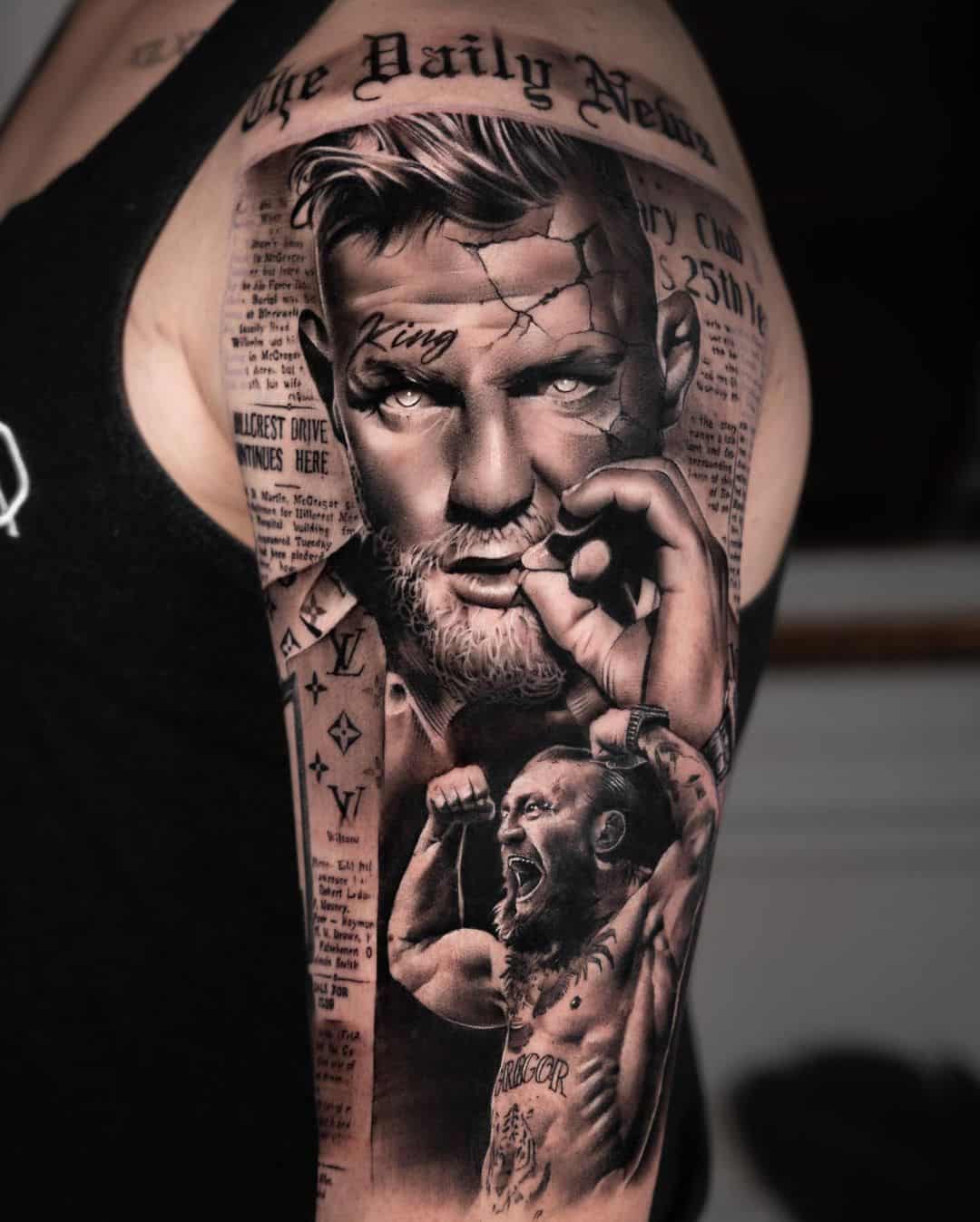 Amazing Conor portrait tattoo by johnnyc tattoo