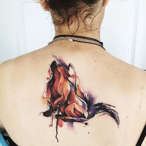 Amazing abstract fox tattoo design