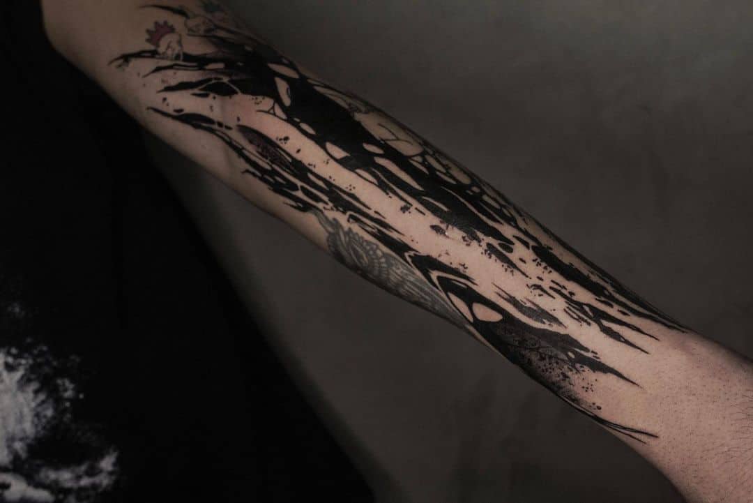 Amazing abstract tattoo on arm by coldlife.ttt