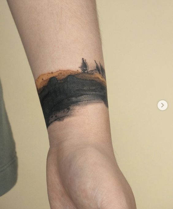 Amazing abstract tattoo on wrist