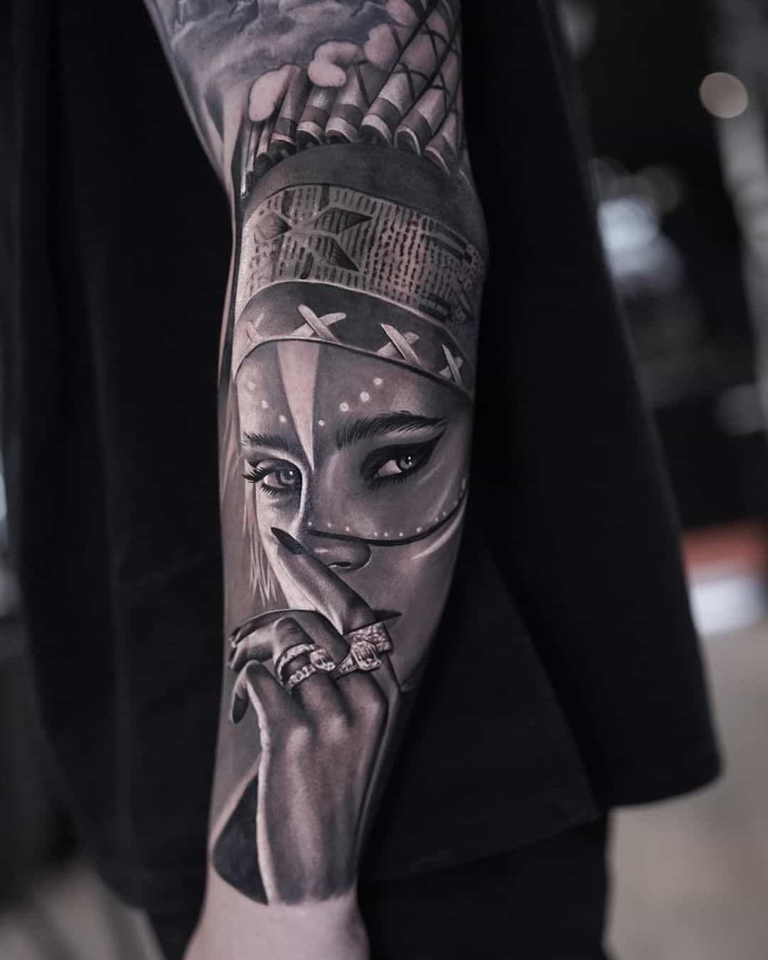 Portrait Tattoo | Portrait tattoo, Mother tattoos, Black and grey tattoos