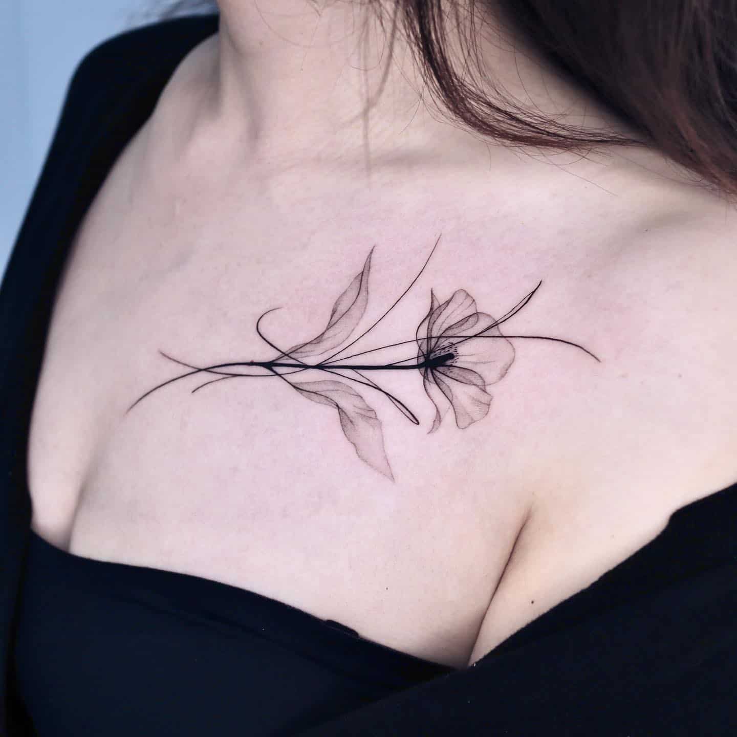 Beautiful abstract tattoo on chest by