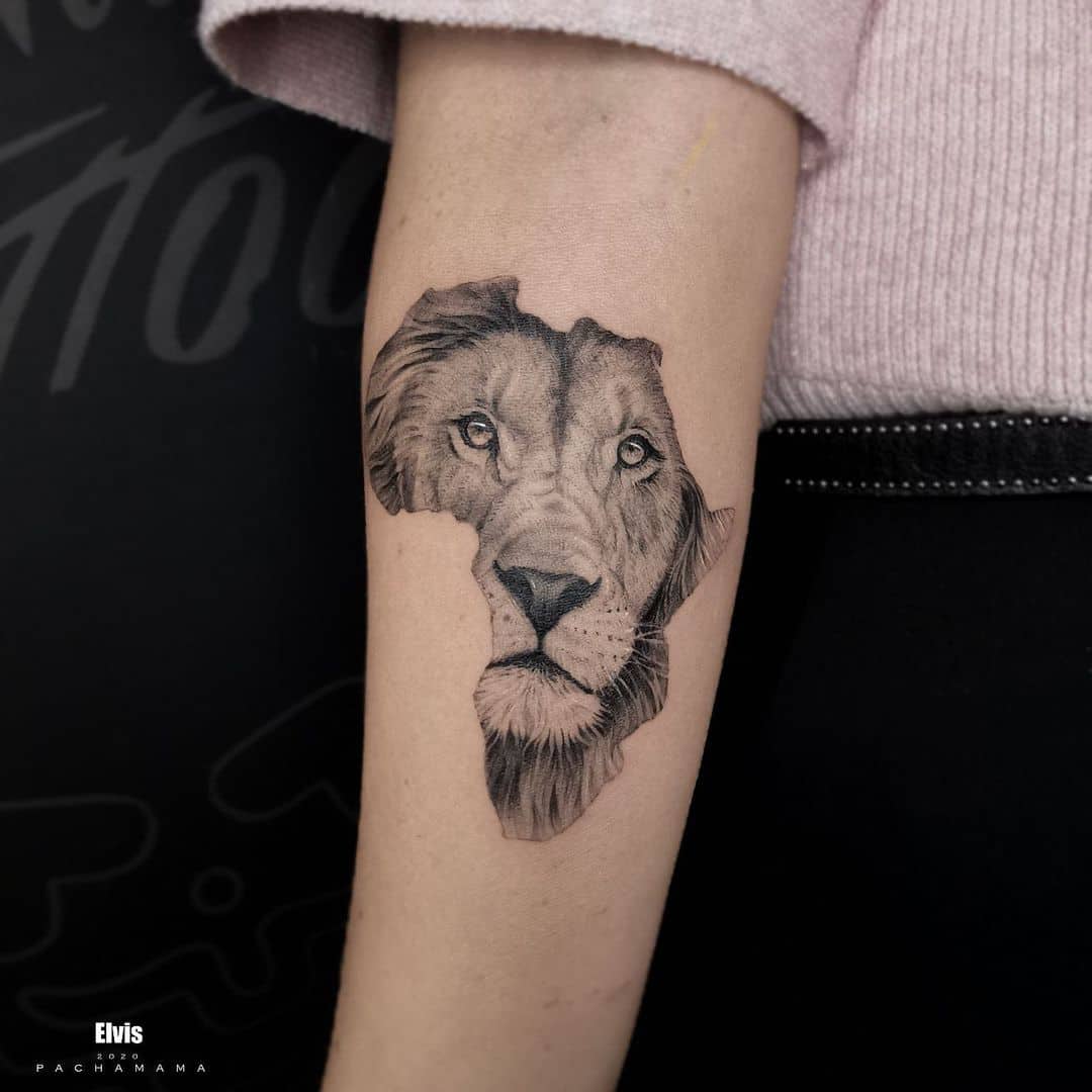 Beautiful realistic lion tattoo by pachamamatattoo elvis