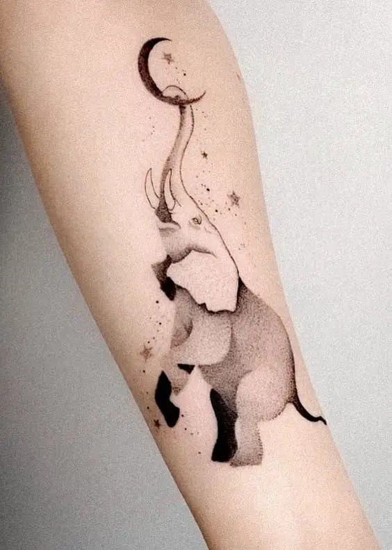 Cute elphnat tattoo design 1