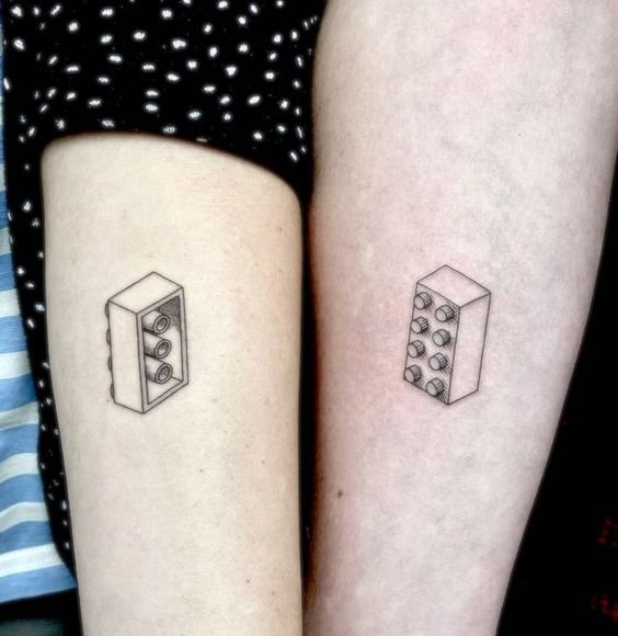 Cute matching leggos tattoo