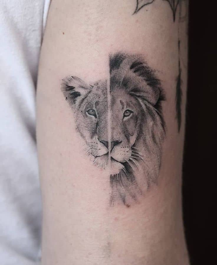 Cute matching lion tattoos