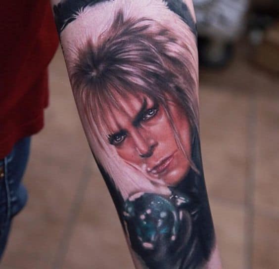 David bowie tattoo design on arm