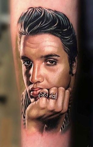 Elvis portrait tattoo