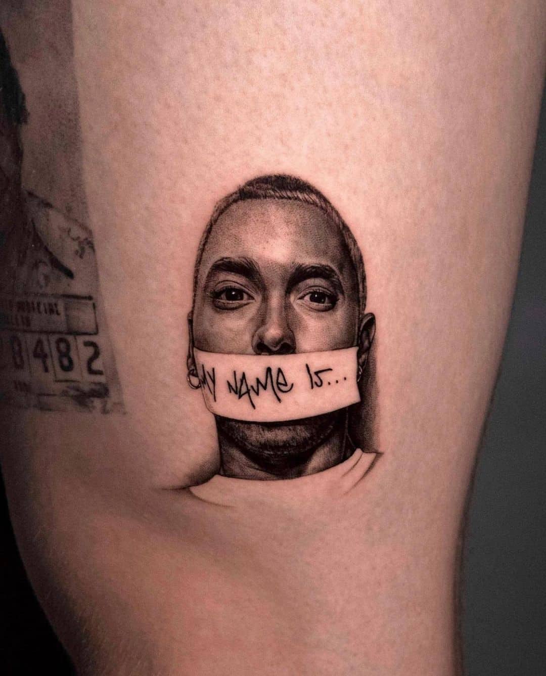 Eminem face tattoo by fyinktattoos