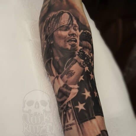 Realistic Axl Rose tattoo by jackkotze