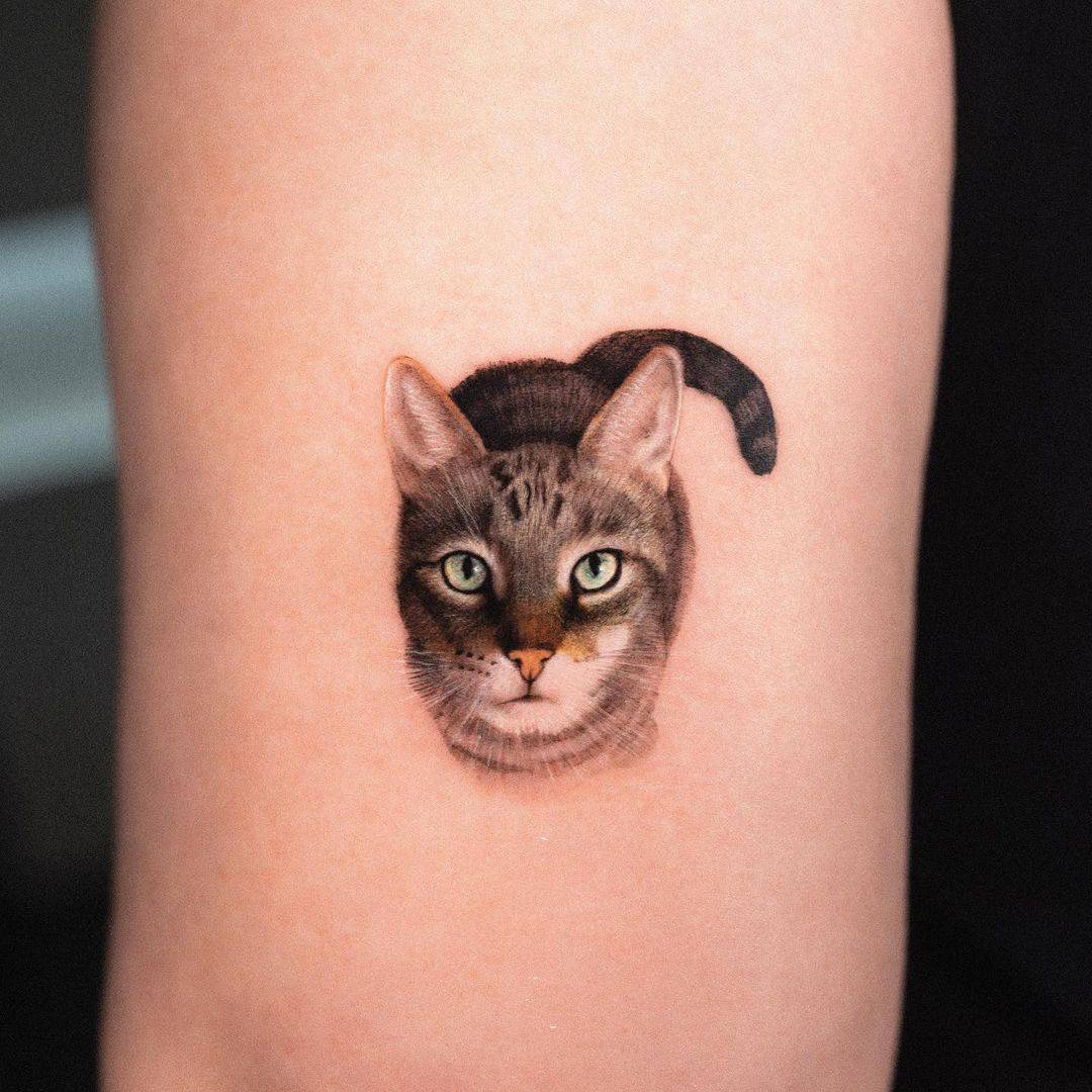 Small and cute portrait tattoo by blindreasontattoo