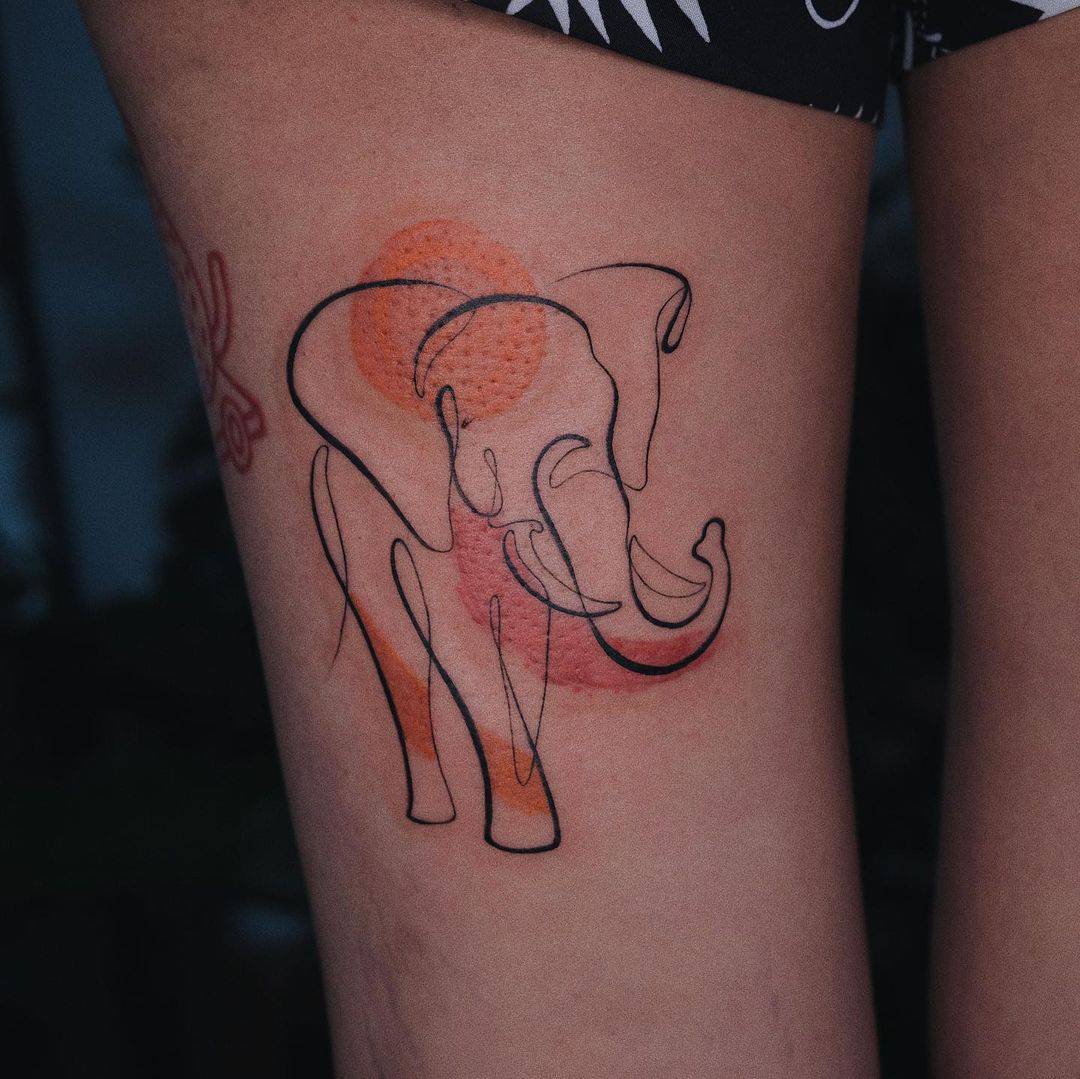 Unique elephant tattoo by laukwanyam