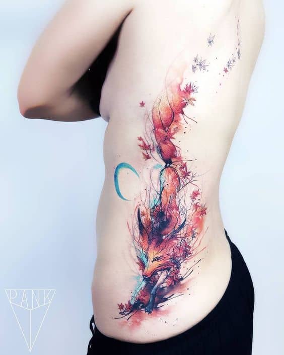 Wonderful abstract fox tattoo design