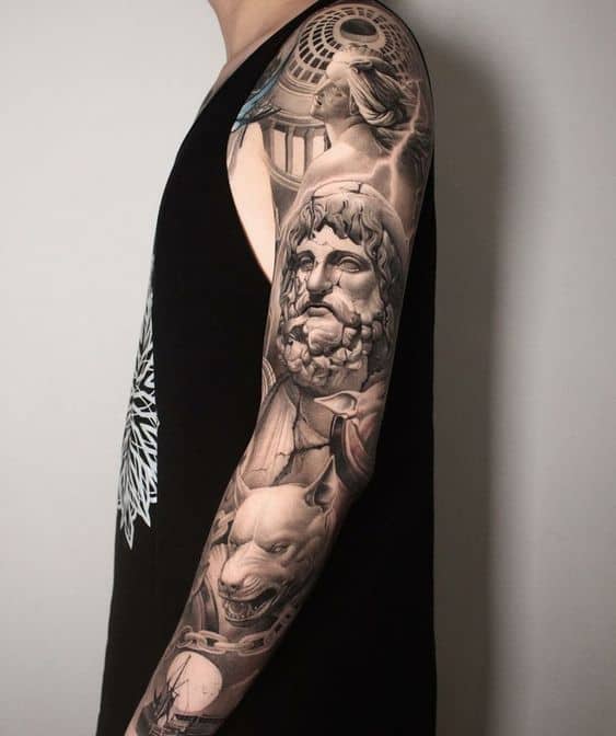 Wonderful greek god tattoo design