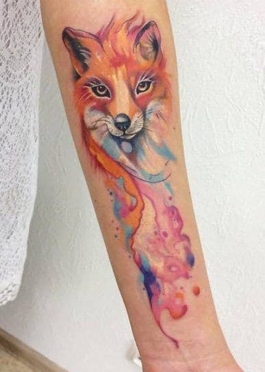 Abstract fox tattoo on arm.1