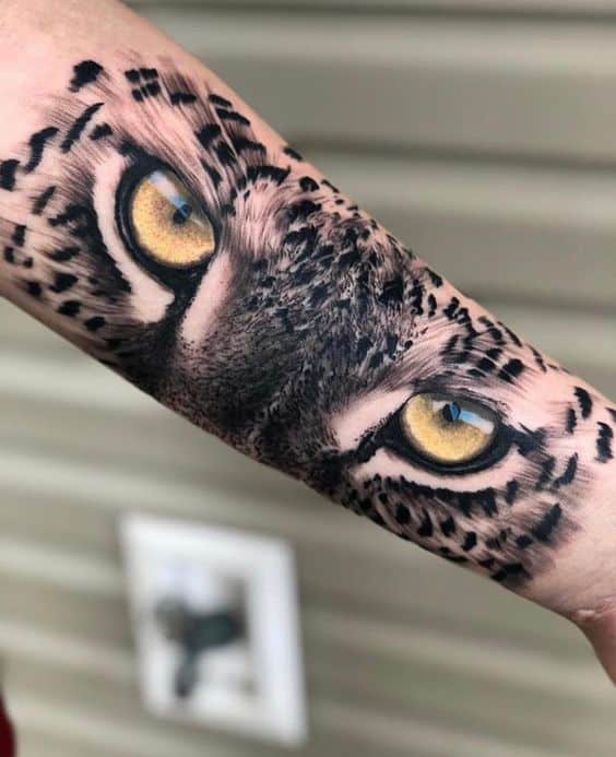 Amazing Leopard eye tattoo