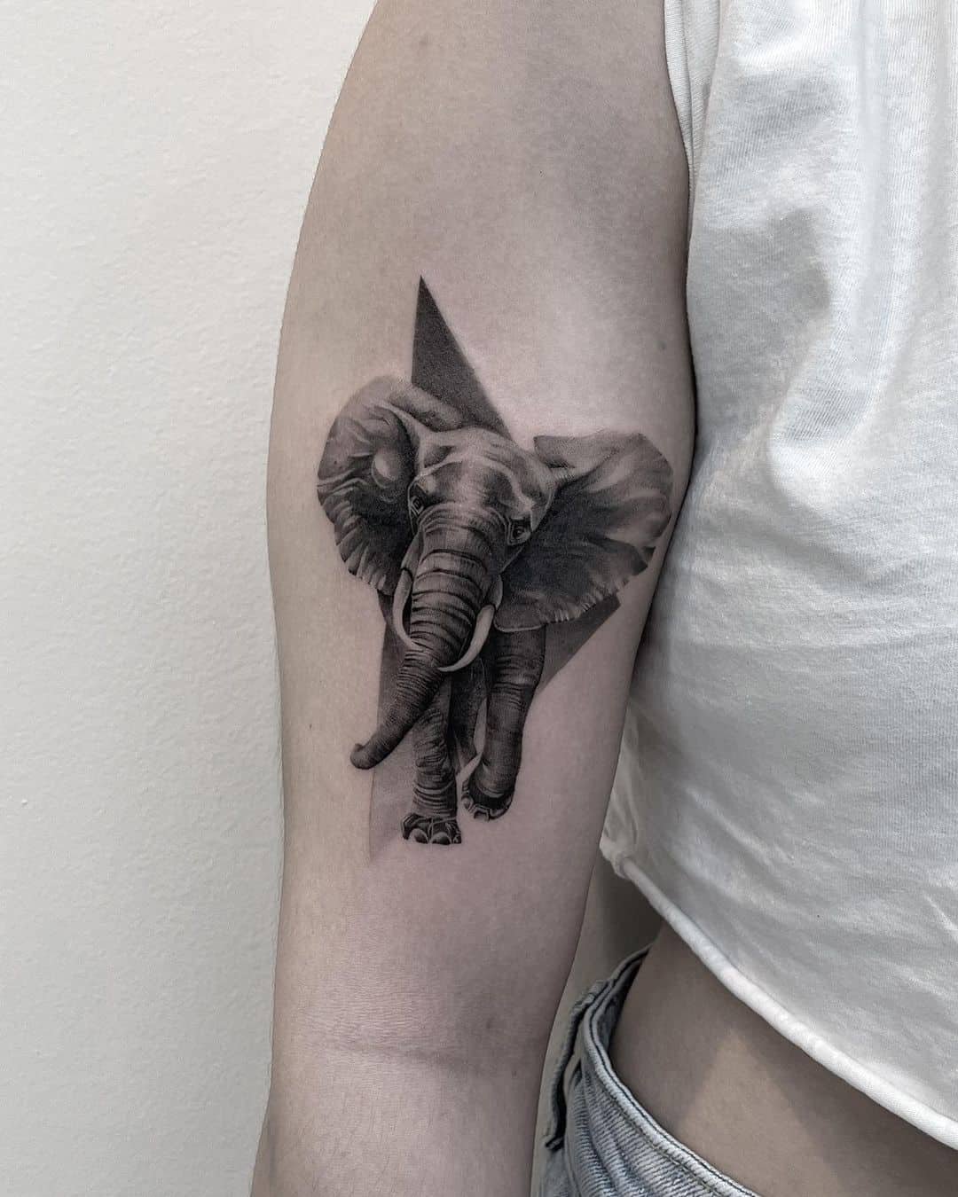 Amazing elephant tattoo by micro man