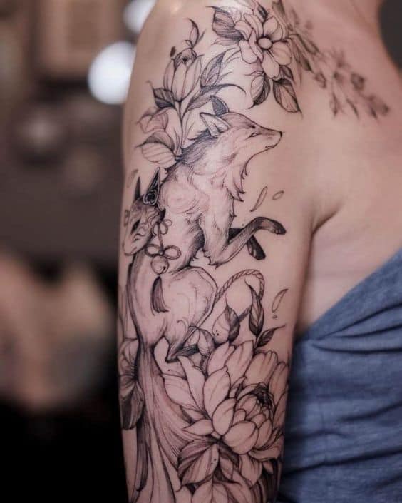 Amazing fox tattoo design on arm