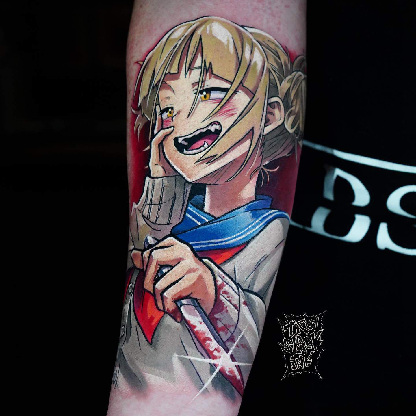 Amazing girl tattoo on arm by troyslackink