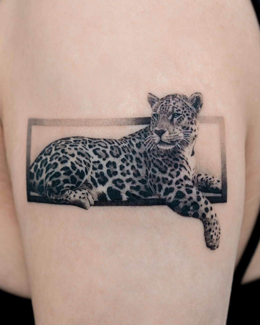 Amazing leopard tattoo by start.your .line