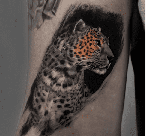 Amazing leopard tattoo by yongya tattoo