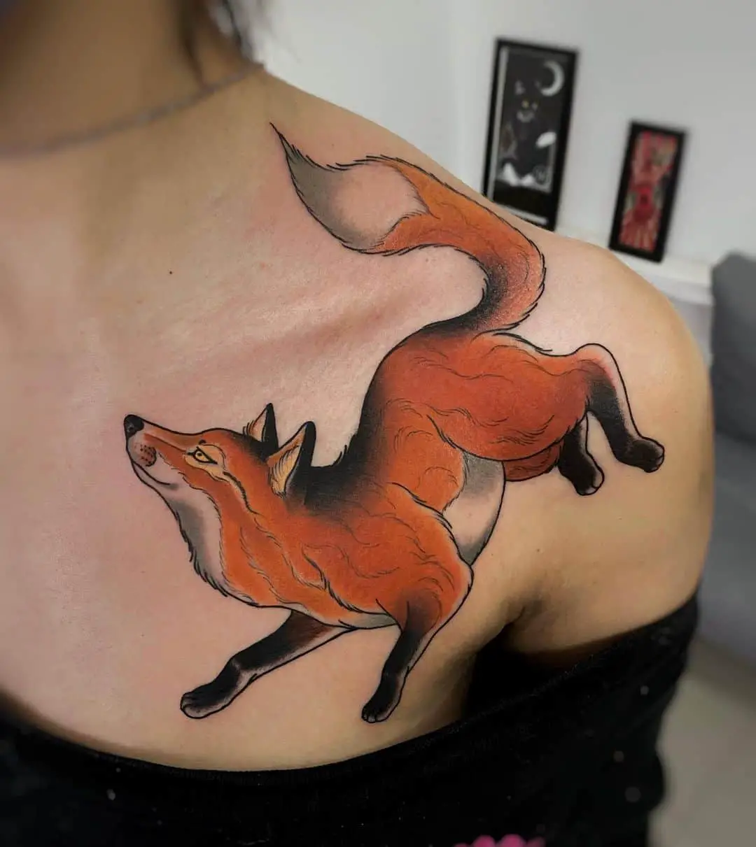 Amazing red fox tattoo by diegoapu
