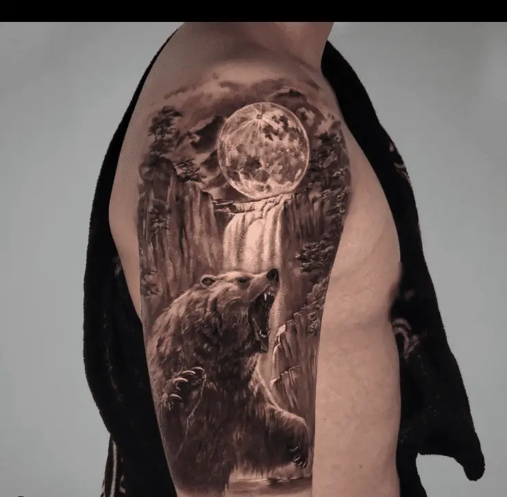100 Ink Black Flower Bear Owl Sleeve Tattoo Design png  jpg 2023
