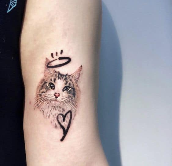 Beautiful cat tattoo design 4