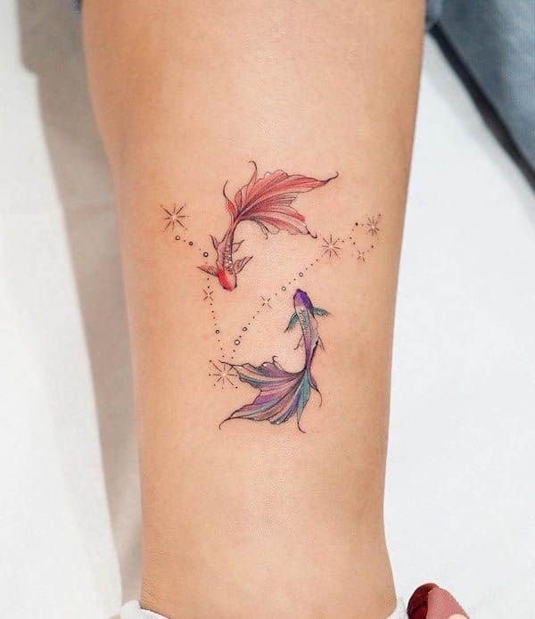 Beautiful micro fish tattoo