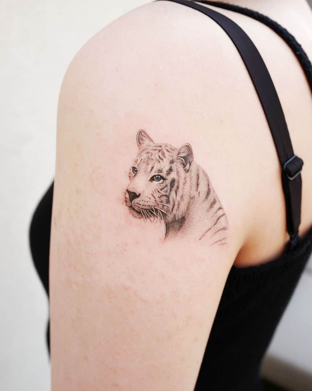 Awesome White Tiger Tattoo Design